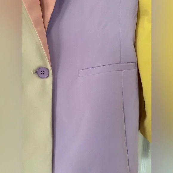 NWT - Endless Rose - Pastel Colorblock Longline Blazer - Size Small - Picture 10 of 12